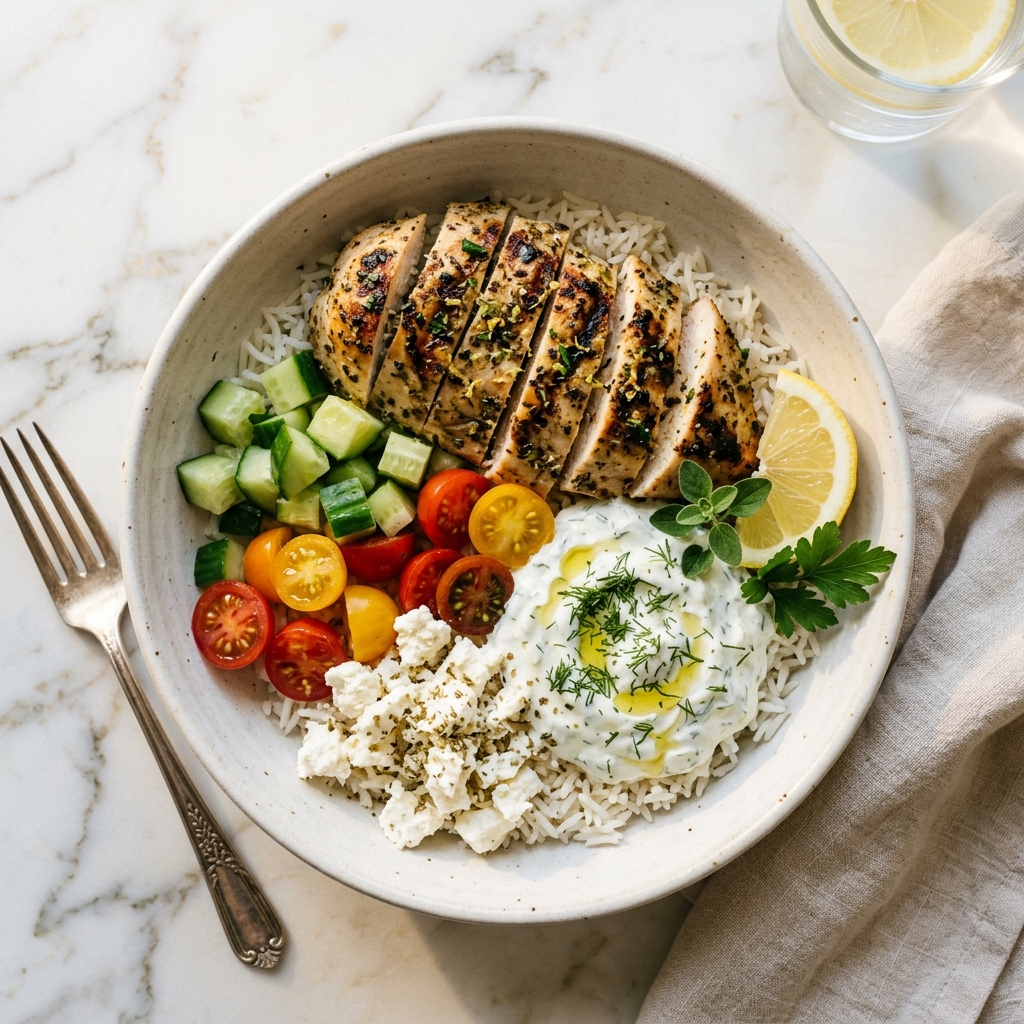 Greek chicken bowl