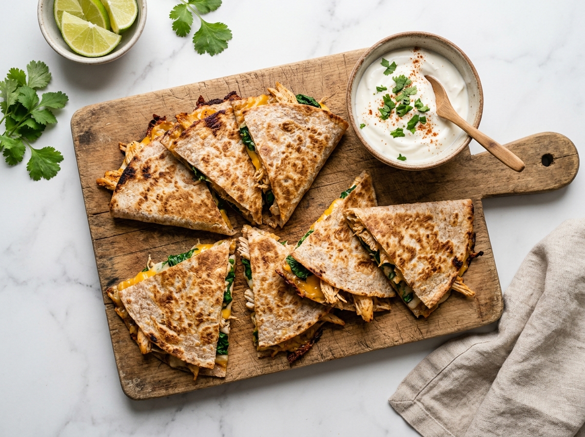 Chicken Spinach Quesadillas