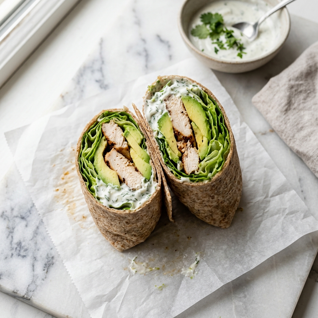 High-Protein Chicken Avocado Wrap