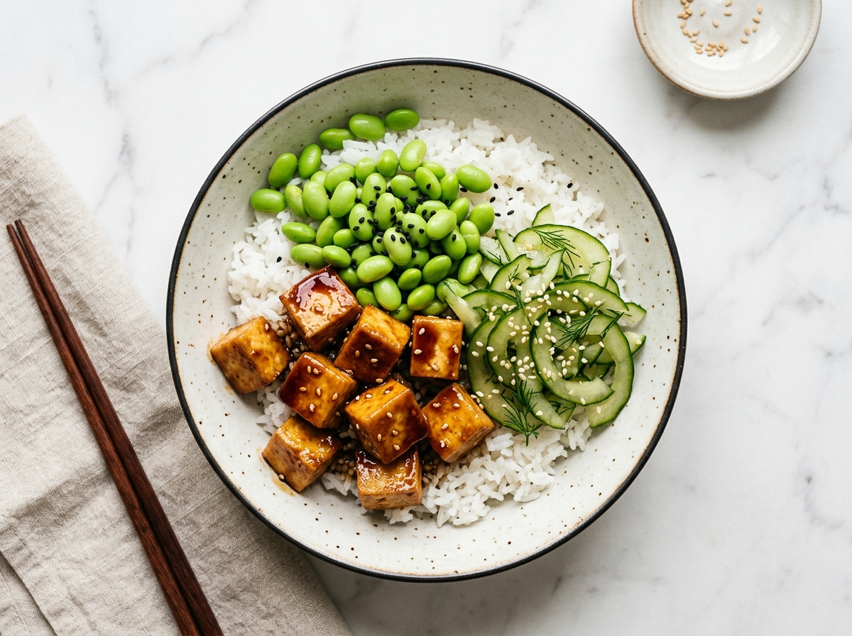Teriyaki Tofu Rice Bowl