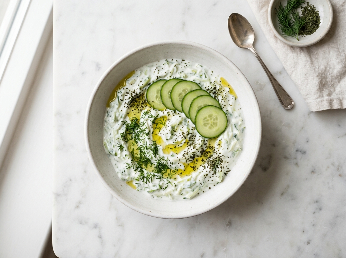 Turkish Yogurt Cucumber Salad (Cacık)