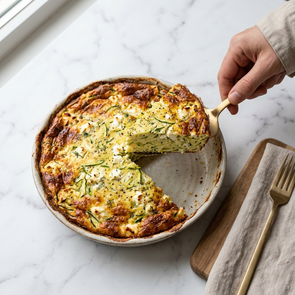 Low-Carb Zucchini Feta Quiche (No Crust)